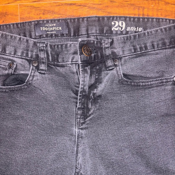 J. Crew Toothpick Women's Black Denim Skinny Jeans 29 Ankle - Picture 2 of 4